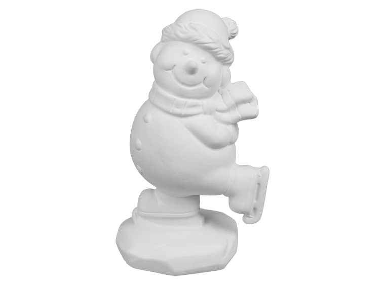 Bisque Skating Snowman Figurine (Case of 6)