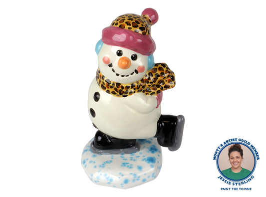 Bisque Skating Snowman Figurine (Case of 6)