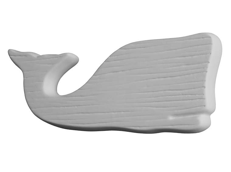 Bisque Woodgrain Whale Plaque (Case of 6)