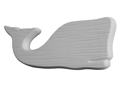 Bisque Woodgrain Whale Plaque (Case of 6)