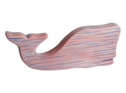 Bisque Woodgrain Whale Plaque (Case of 6)