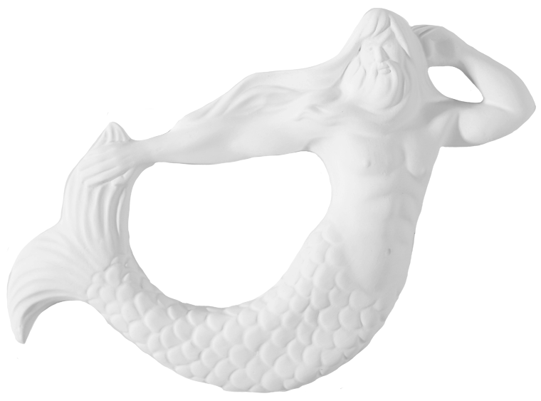 Bisque Merman Plaque (Case of 4)