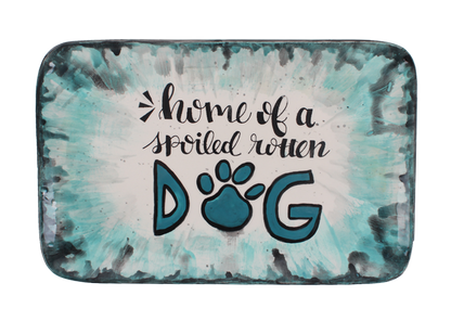Bisque Spoiled Rotten Dog Plate (Case of 6)
