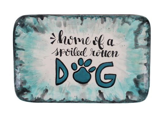 Bisque Spoiled Rotten Dog Plate (Case of 6)