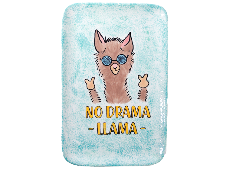 Bisque No Drama Llama Rectangle Plate (Case of 6)