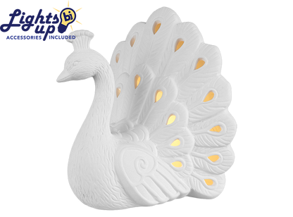Bisque Lighted Twinkle Tail Peacock (Case of 1)