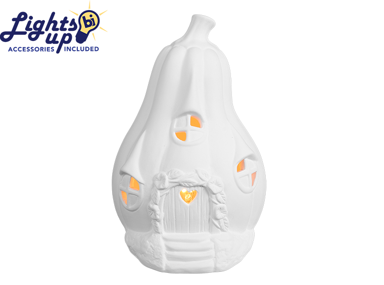 Bisque Lighted Gourdgeous Fairy Cottage (Case of 2)