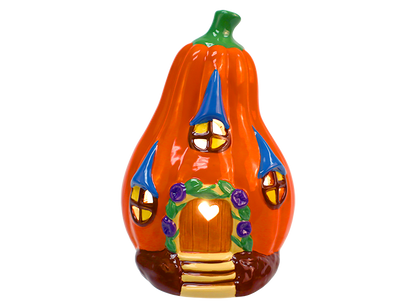 Bisque Lighted Gourdgeous Fairy Cottage (Case of 2)