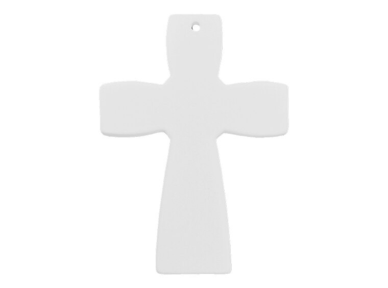 Bisque Fluted Cross Plaque (Case of 12)