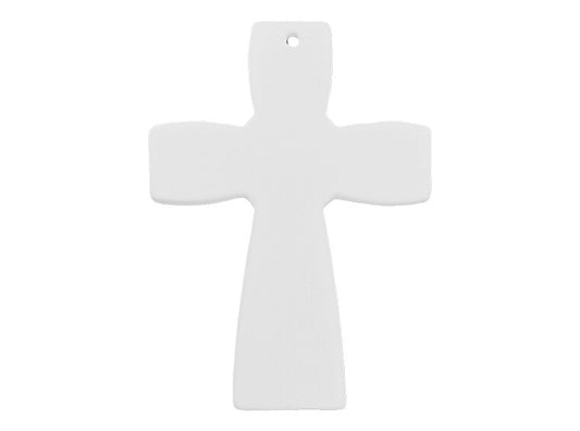 Bisque Fluted Cross Plaque (Case of 12)