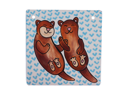 Bisque Otter Love Plaque (Case of 12)