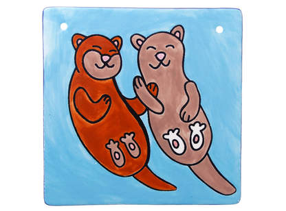 Bisque Otter Love Plaque (Case of 12)
