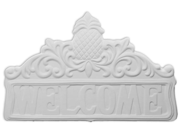 Bisque Welcome Pineapple Tile Plaque (Case of 4)