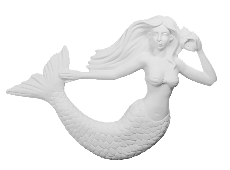 Bisque Mermaid Plaque (Case of 4)