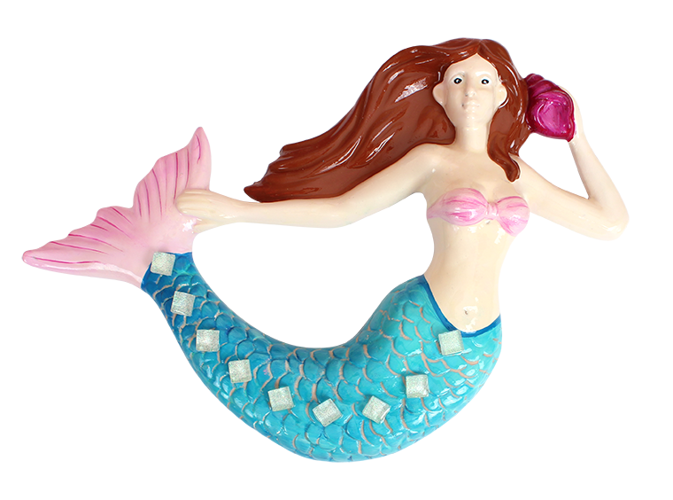 Bisque Mermaid Plaque (Case of 4)