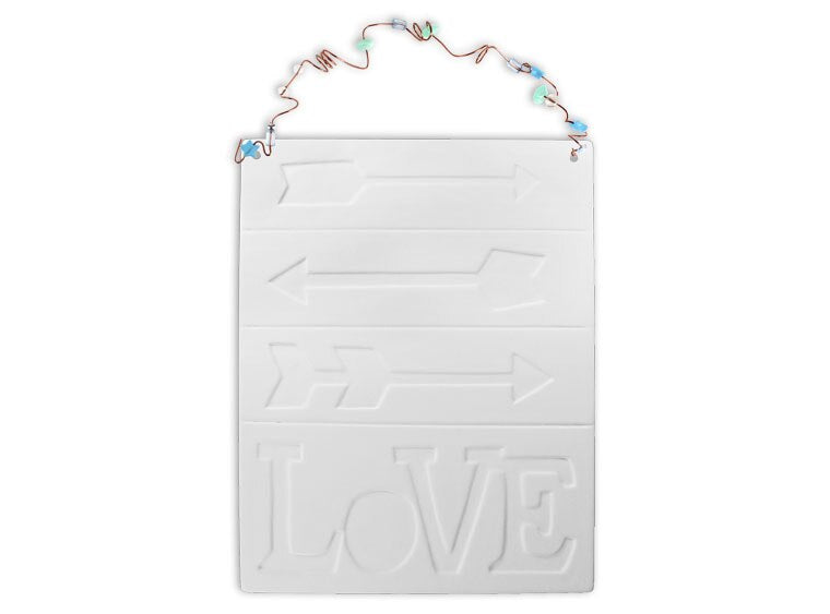 Bisque Love Tile Plaque (Case of 6)