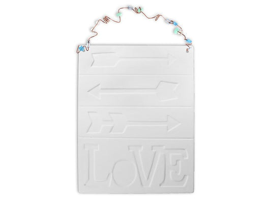 Bisque Love Tile Plaque (Case of 6)