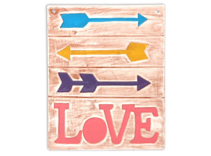 Bisque Love Tile Plaque (Case of 6)