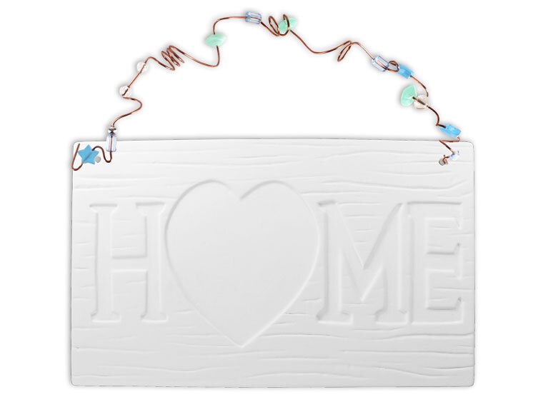 Bisque Home Tile Plaque (Case of 6)