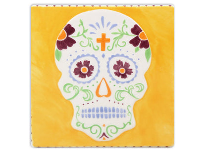 Bisque Day Of The Dead Tile (Case of 12)