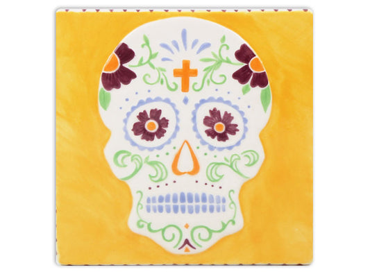 Bisque Day Of The Dead Tile (Case of 12)