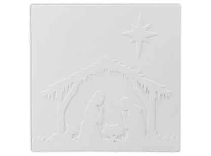Bisque Nativity Scene Tile XL (Case of 6)