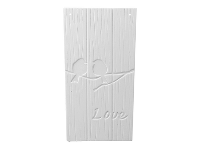 Bisque Lovebirds Tile Plaque (Case of 8)