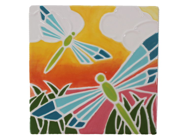Bisque Dragonfly Tile (Case of 12)