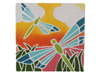 Bisque Dragonfly Tile (Case of 12)