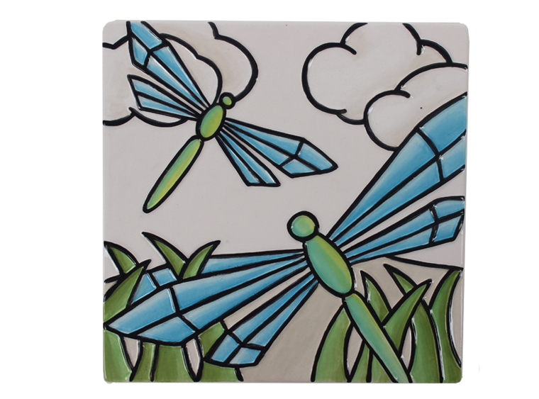 Bisque Dragonfly Tile (Case of 12)