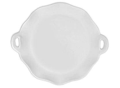 Bisque Scalloped Tray With Handles (Case of 2)