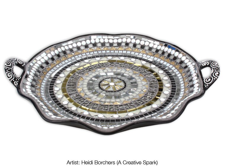 Bisque Scalloped Tray With Handles (Case of 2)