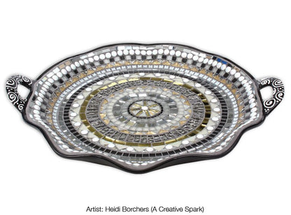 Bisque Scalloped Tray With Handles (Case of 2)