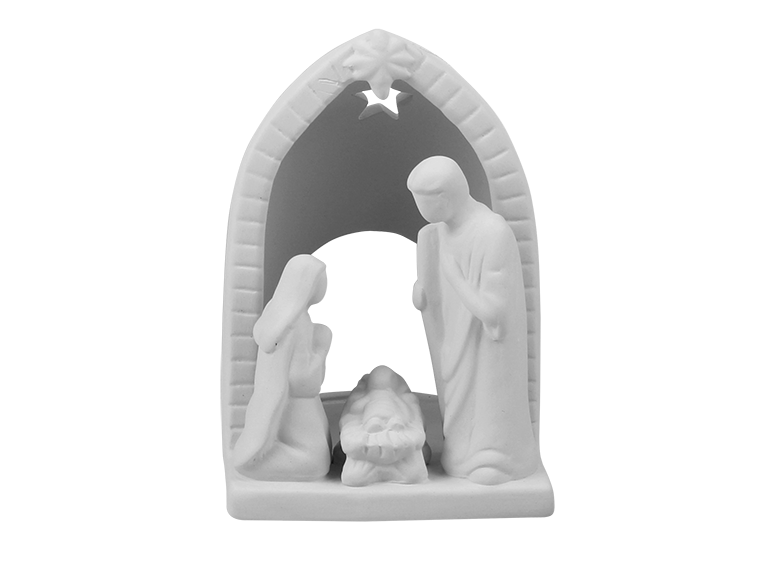 Bisque Nativity Scene Votive (Case of 4)