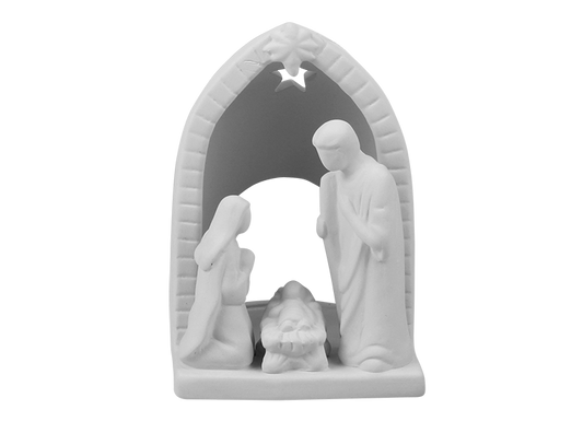 Bisque Nativity Scene Votive (Case of 4)