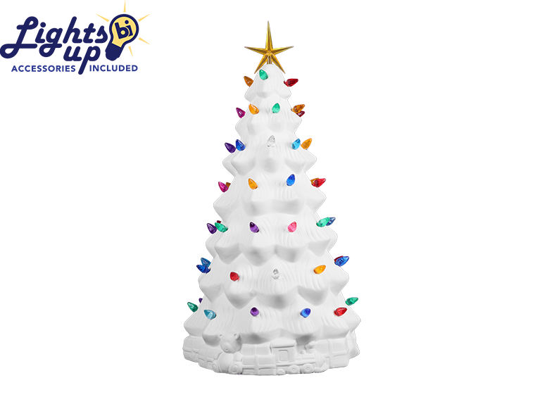Bisque Lighted Tree With Gifts (Case of 1)