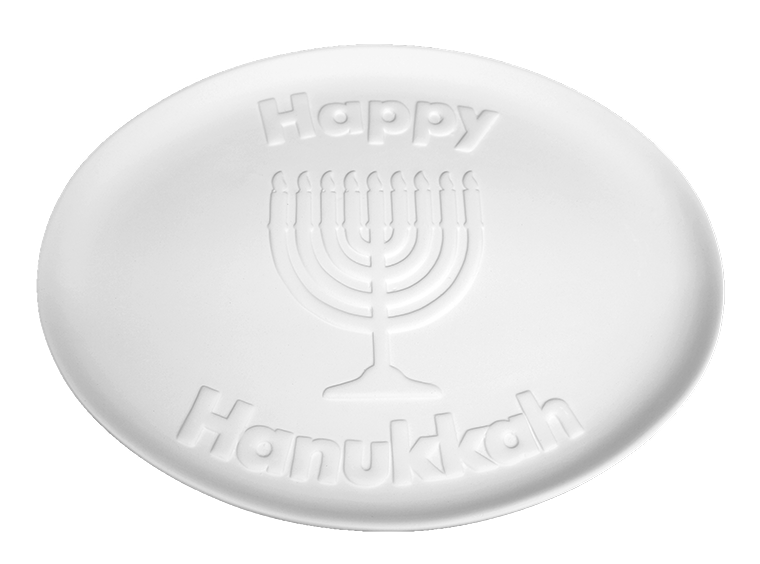 Bisque Happy Hanukkah Platter (Case of 4)