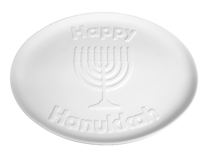 Bisque Happy Hanukkah Platter (Case of 4)