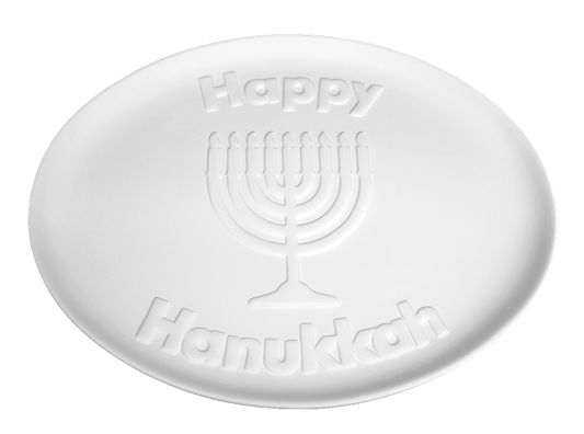 Bisque Happy Hanukkah Platter (Case of 4)