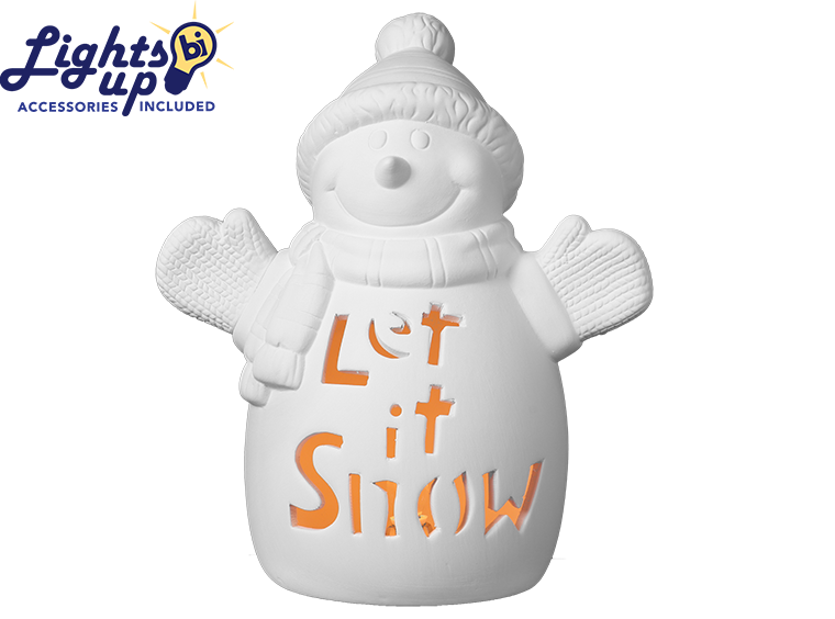Bisque Let It Snow Lighted Snowman (Case of 1)