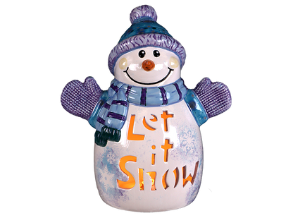Bisque Let It Snow Lighted Snowman (Case of 1)