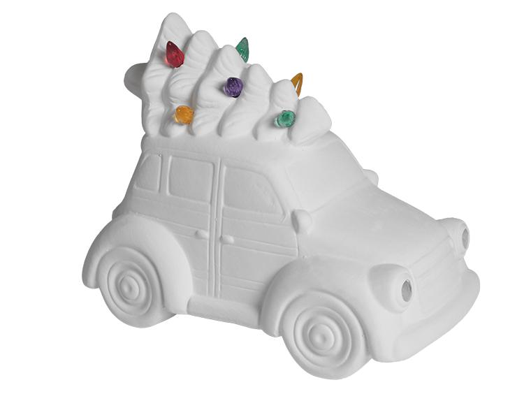 Bisque Lighted Christmas Station Wagon (Case of 1)