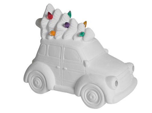 Bisque Lighted Christmas Station Wagon (Case of 1)