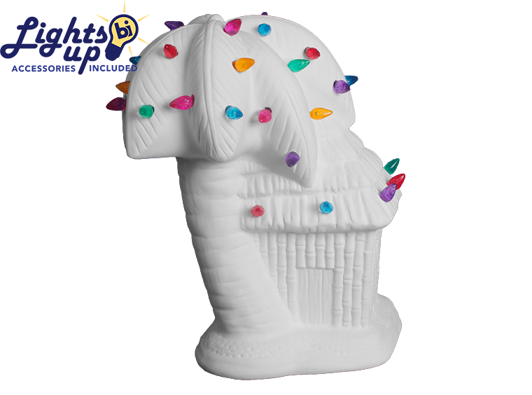 Bisque Lighted Tiki Hut (Case of 1)