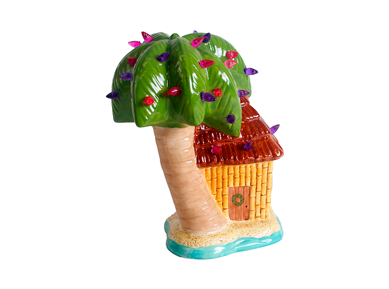 Bisque Lighted Tiki Hut (Case of 1)