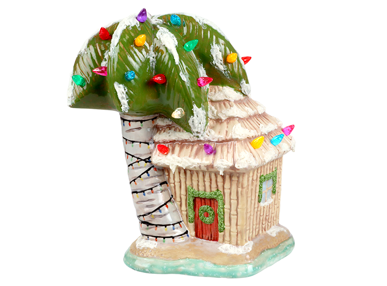 Bisque Lighted Tiki Hut (Case of 1)