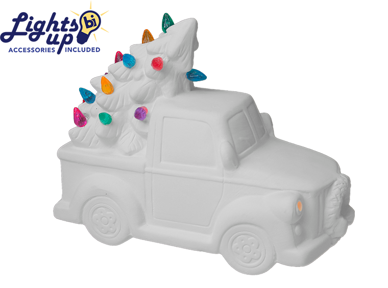 Bisque Lighted Christmas Tree Truck (Case of 1)
