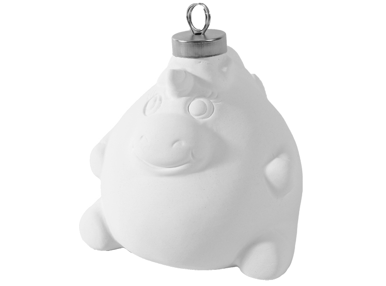 Bisque Plump Unicorn Ornament (Case of 8)