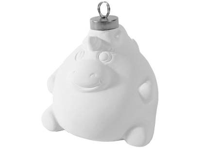Bisque Plump Unicorn Ornament (Case of 8)