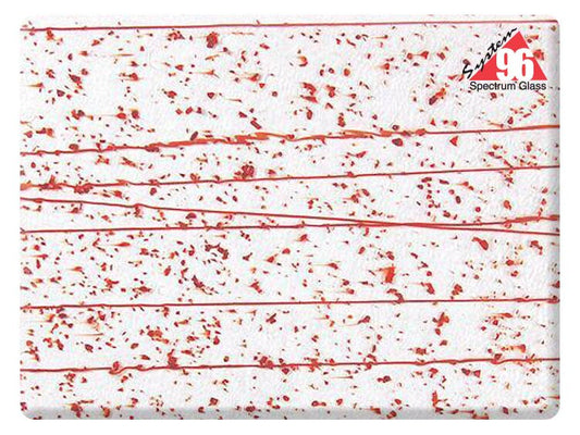 Red On Clear Mardi Gras Glass Slab (Case of 1)